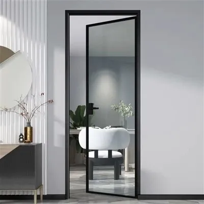 Puerta abatible de vidrio con rotura de puente térmico